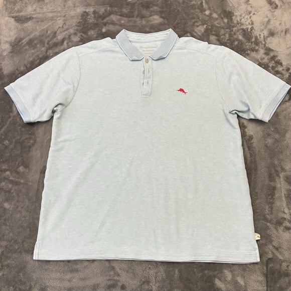 Tommy Bahama Polo Shirt Mens XL Blue Island Zone Supima Short Sleeve - Picture 1 of 9